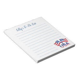 America Flag American USA List Notepad