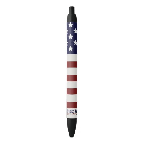  America Flag American USA  Pattern  Black Ink Pen
