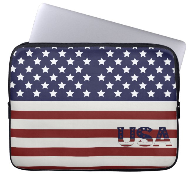  America Flag American USA  Pattern  Laptop Sleeve (Front)