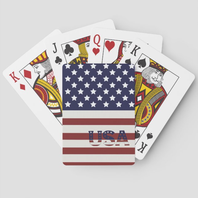  America Flag American USA  Pattern  Poker Cards (Back)
