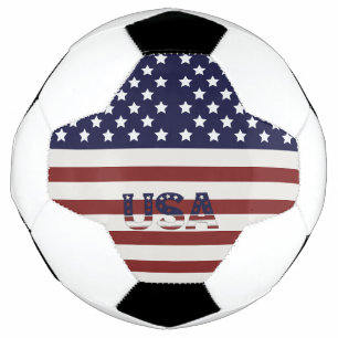 America Flag American USA Pattern Soccer Ball