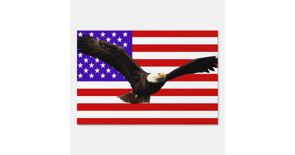 America Flag Bald Eagle Usa Sign | Zazzle