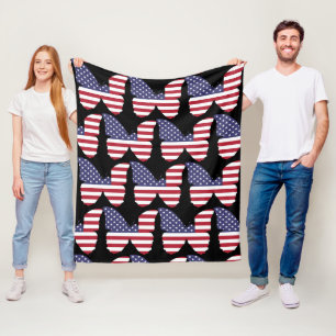 America flag butterfly, patriotic,4th of July Fleece Blanket