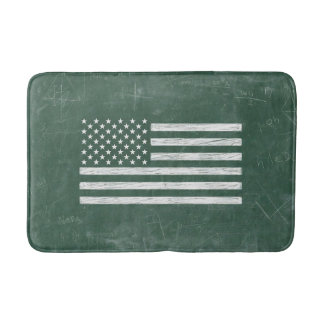 America Flag Chalkboard Art (Drawing No. 1) Bath Mat