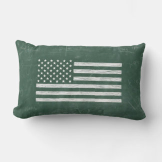 America Flag Chalkboard Art (Drawing No. 1) Lumbar Pillow