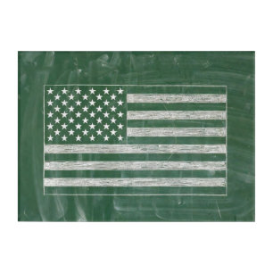America Flag Chalkboard Art (Drawing No. 2)