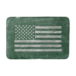 America Flag Chalkboard Art (Drawing No. 3) Bath Mat