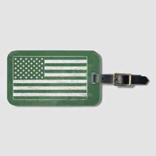 America Flag Chalkboard Art (Drawing No. 4) Luggage Tag
