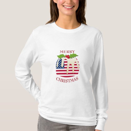 AMERICA FLAG Christmas Pudding T_Shirt