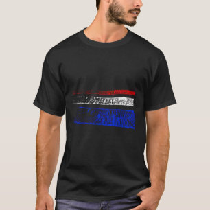 America Flag Colors Faded Stripes Urban Design T-Shirt