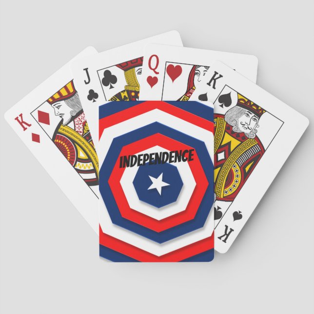 America Flag Design Poker Cards (Back)
