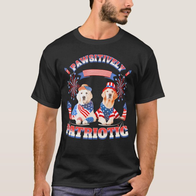 America Flag Golden Retriever Dog Patriotic 4Th Of T-Shirt (Front)