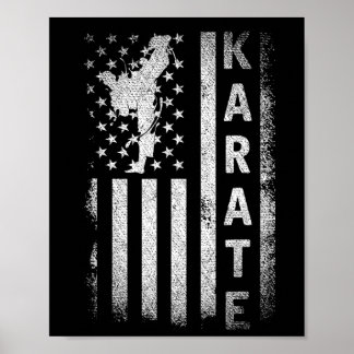 America Flag Japan Martial Arts Ninja Gift Karate  Poster