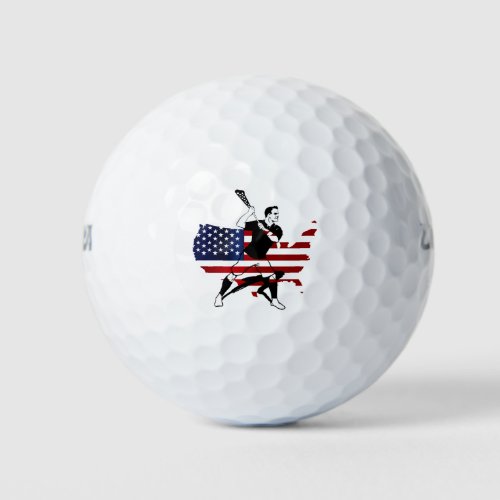 America flag Lacrosse Unlimited lax Player Golf Balls