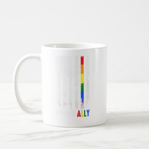 America Flag Rainbow Proud Ally Lgbtq Lgbt Pride M Coffee Mug