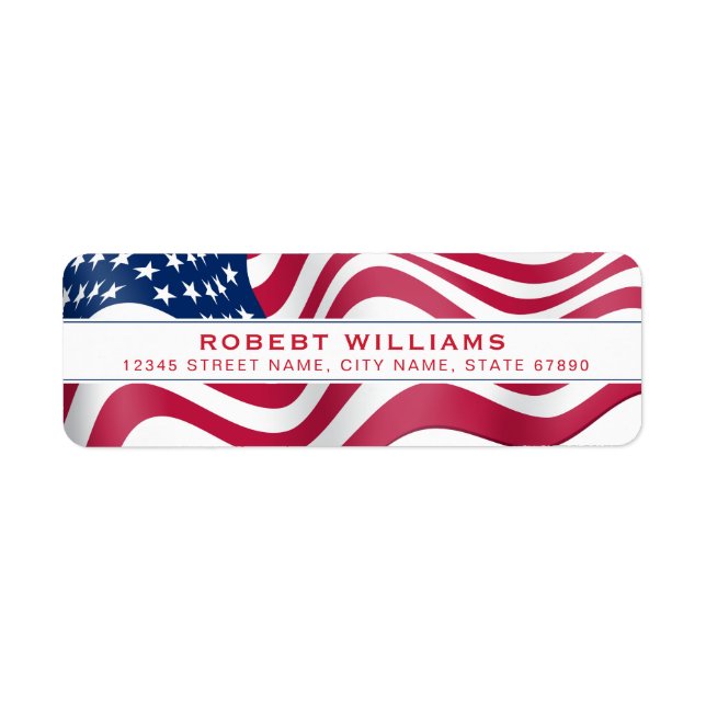 America Flag Return Address Label (Front)