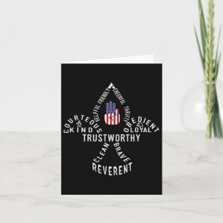 America Flag Scouting Law Card