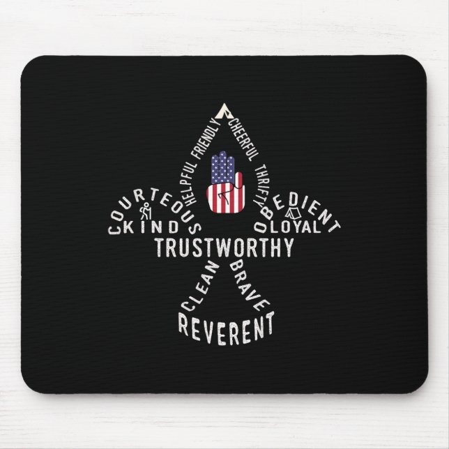 America Flag Scouting Law  Mouse Pad (Front)