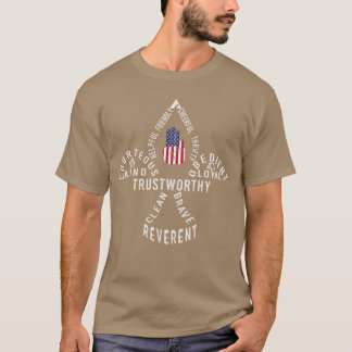 America Flag Scouting Law retro T-Shirt
