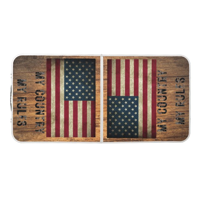 America flag tailgate Beer Pong Table (Top)