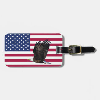 America Flag with Eagle Personalized Luggage Tag