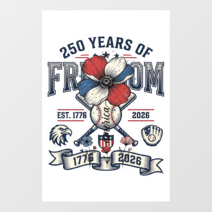 America Floral Patriotic Vintage Vector Design_1 Window Cling