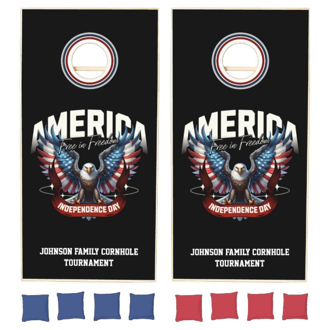 America Free in freedom | 4th july Tournament Cornhole Set (Set)