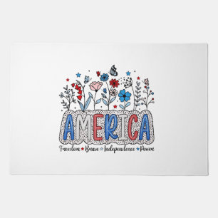 America Freedom Brave independence Power 4th July Doormat