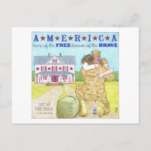 America Freedom Isnt Free Inspirational Postcard