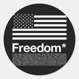 America: Freedom terms and conditions Classic Round Sticker