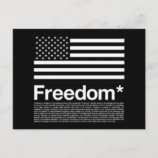 America: Freedom terms and conditions Postcard