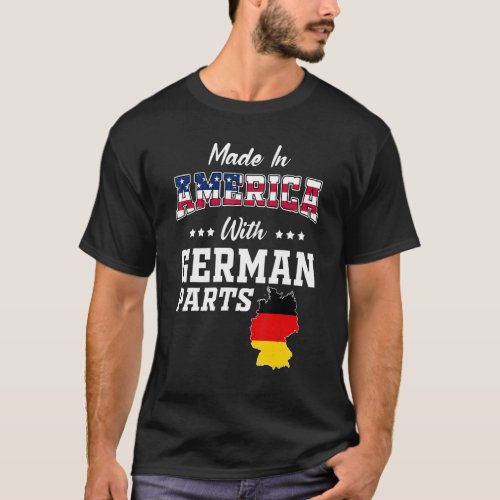 America German Parts Germany Map Usa Flag Ancestry T_Shirt