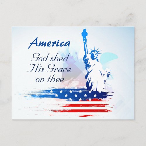 America_God Shed His Grace on Thee Postcard