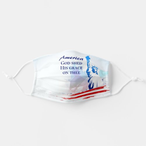 America God Shed His Grace on Thee USA Flag Adult Cloth Face Mask