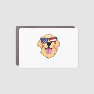America Golden Retriever 4th of July for Men Boys Car Magnet
