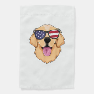 America Golden Retriever 4th of July  for Men Boys Garden Flag