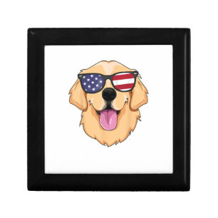 America Golden Retriever 4th of July for Men Boys Gift Box