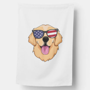 America Golden Retriever 4th of July for Men Boys House Flag