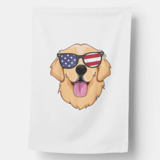 America Golden Retriever 4th of July for Men Boys House Flag