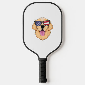 America Golden Retriever 4th of July for Men Boys Pickleball Paddle