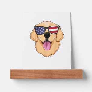 America Golden Retriever 4th of July for Men Boys Picture Ledge
