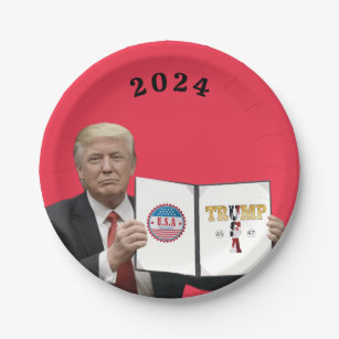 America Great Trump 45 47 2024  Paper Plates