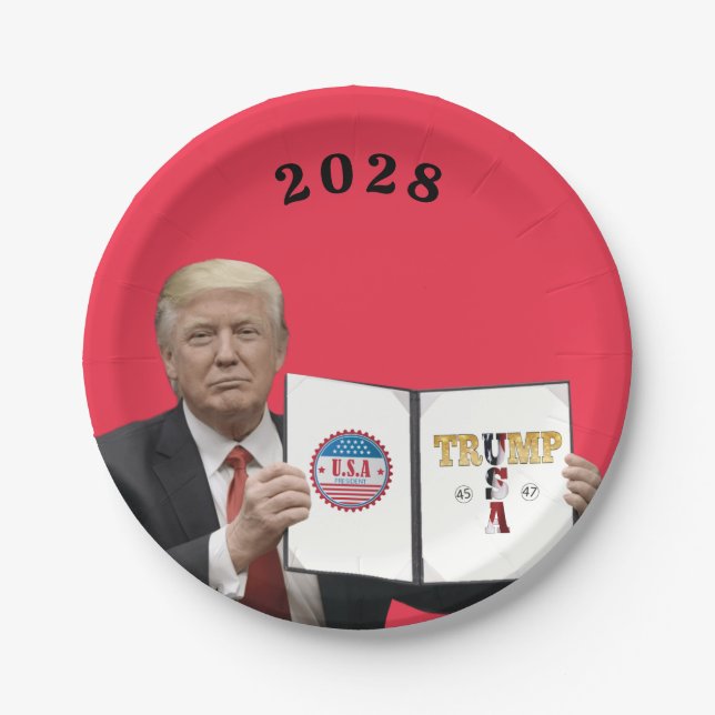 America Great Trump 45 47 2024  Paper Plates (Front)