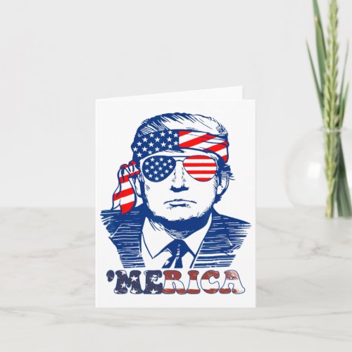 America Happy 4th Of July Trump American Flag  Card