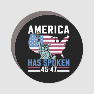 America Has Spoken 45 47 Trump President Vintage Car Magnet