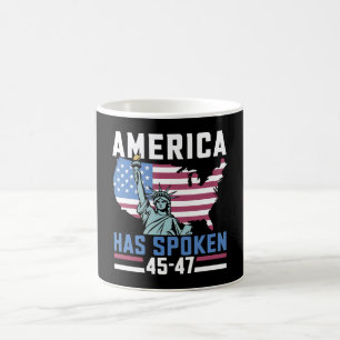 America Has Spoken 45 47 Trump President Vintage Coffee Mug