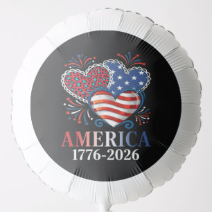 America Hearts 1776-2026 Patriotic Balloon