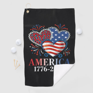 America Hearts 1776-2026 Patriotic Golf Towel