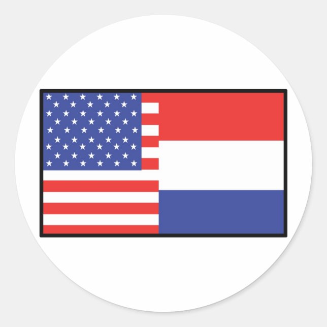 America Holland Classic Round Sticker (Front)