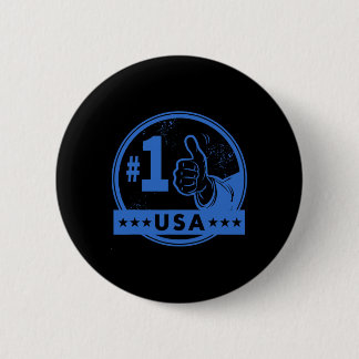 America I'm Number One Usa Graphic Thumbs Up #1 Wo Button